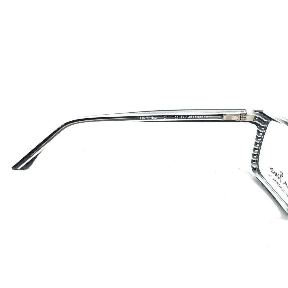 Jean Reno by Cendrine O. Eyeglasses Frames RENO1862 C1 Striped Black 53-17-140